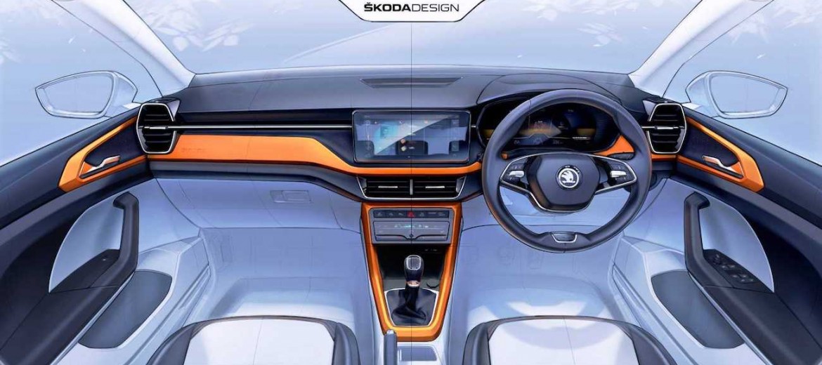 Эскизы интерьера Skoda Kushaq 2021 года