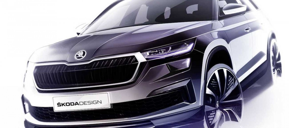 Тизер рестайлинга Skoda Kodiaq 2021 года