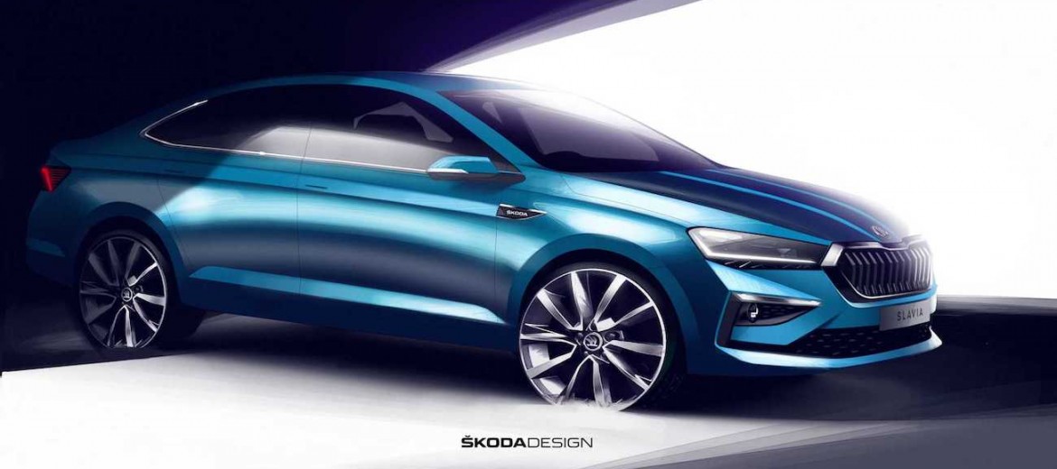 Эскизы Skoda Slavia 2022 года
